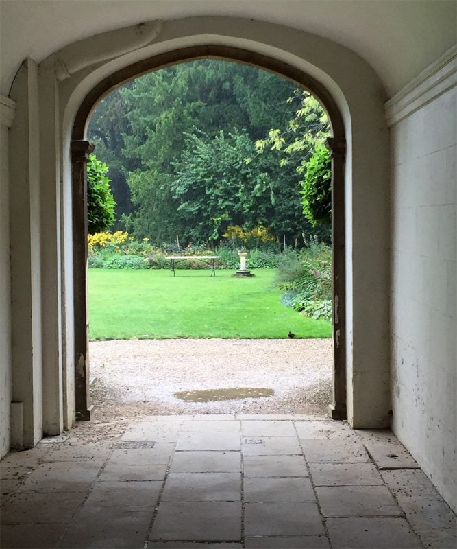 Cambridge archway with view into green