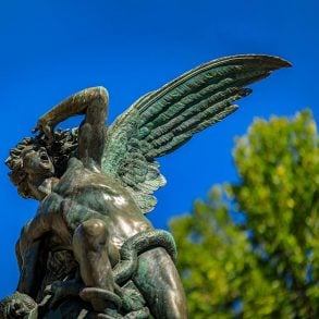 Fountain of the Fallen Angel in Retiro Park