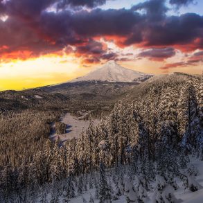Mount Hood winter sunrise