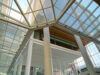 Office building atrium, looking up at windows