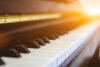 Piano keys in morning light