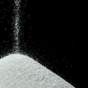 Salt falling into pile