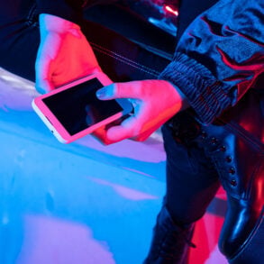 Hands holding phone