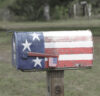 Mailbox painted like American flag