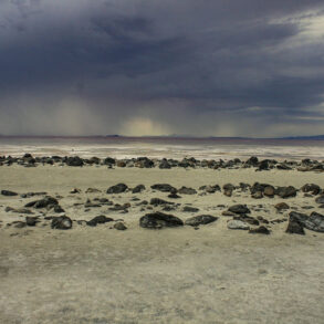 Dried spiral jetty at Great Salt Lake