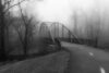 Bridge with heavy fog