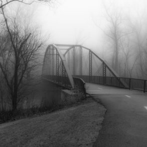 Bridge with heavy fog