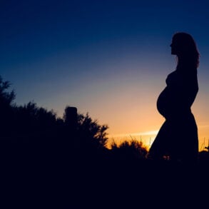 Silhouette of pregnant woman
