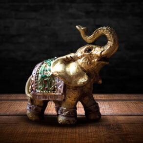 Golden elephant statuette