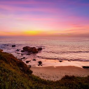 Southern California beach at sunset