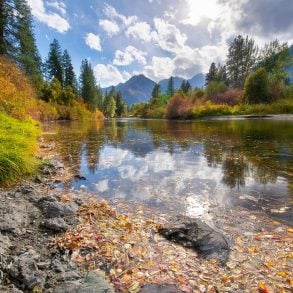 River in Cascades of Washington, autumn
