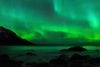 Northern lights and sea